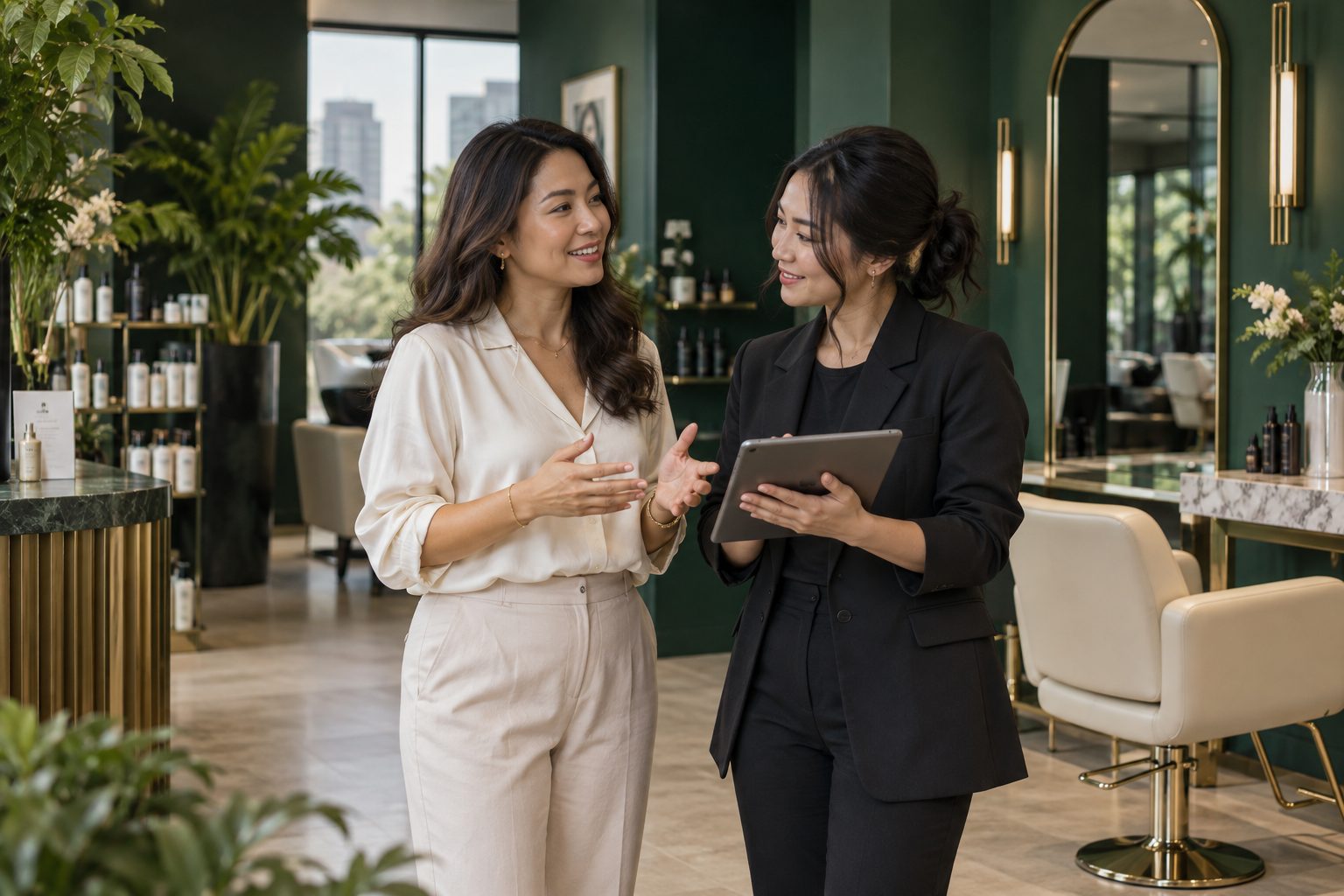 AI concept of a Jakarta beauty business consultation